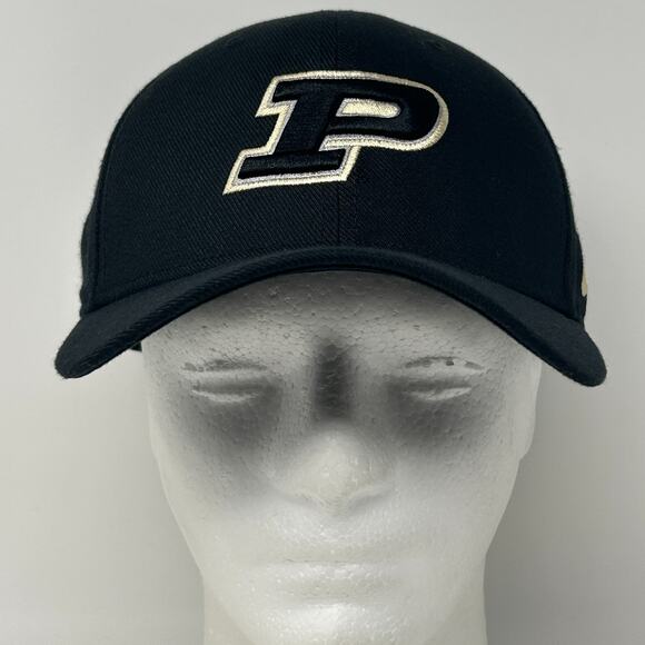 Purdue University Boilermakers Hat Baseball Cap Nike Black Flex Fitted M-L - Picture 2 of 9